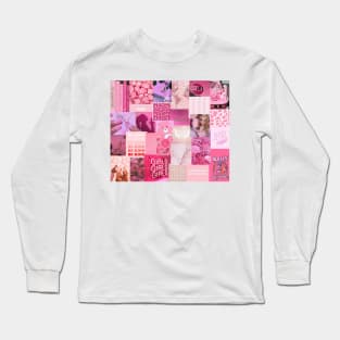 pink aesthetic collage Long Sleeve T-Shirt